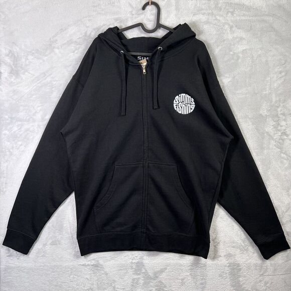 SIMMS Fishing Full Zip Sweatshirt Men's Medium NWT Black Hooded Outdoor Fleece - Picture 1 of 13